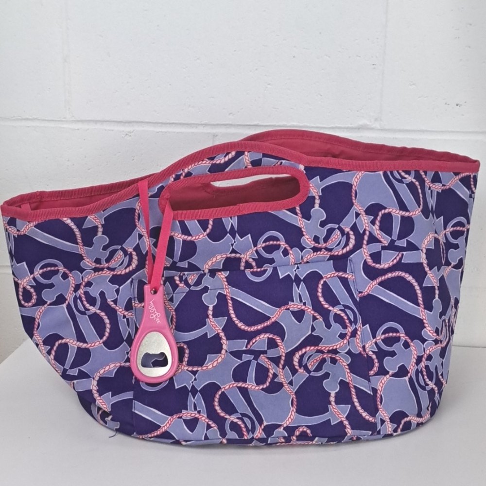 Lilly Pulitzer large insulated travel beach tote anchor print 20x12x13